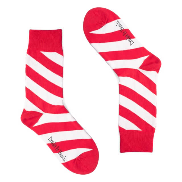 Red & White Candy Stripe Organic Cotton Socks