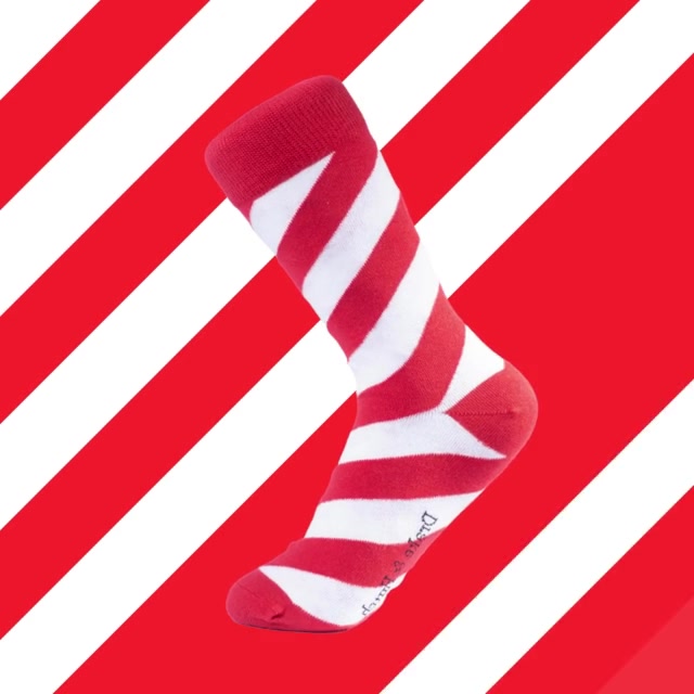 Red & White Candy Stripe Organic Cotton Socks