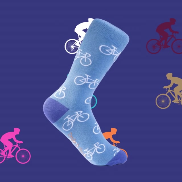 Sky Blue & White Tour De Tours Organic Cotton Socks