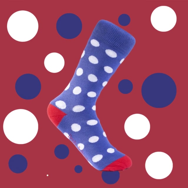 Blue & White Polka Dot Spot Organic Cotton Socks