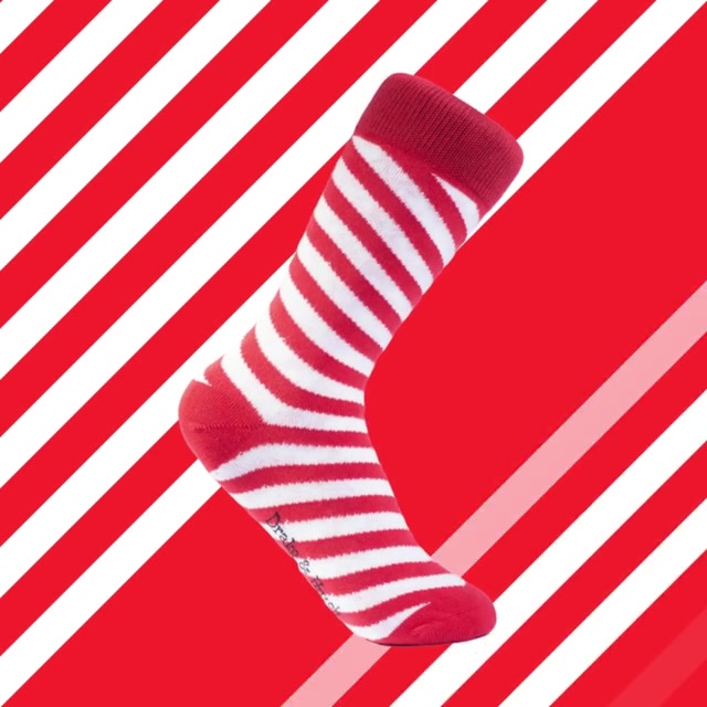 Red & White Old School Diagonal Stripes Organic Cotton Socks