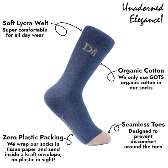 Blue & Gold D&H Signature Organic Cotton Socks