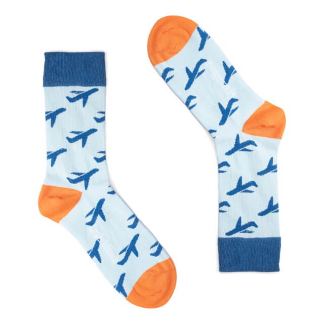 Blue & Orange ''Flying High'' Organic Cotton Socks