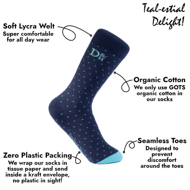 Blue & Teal ''Starry Night'' Organic Cotton Socks