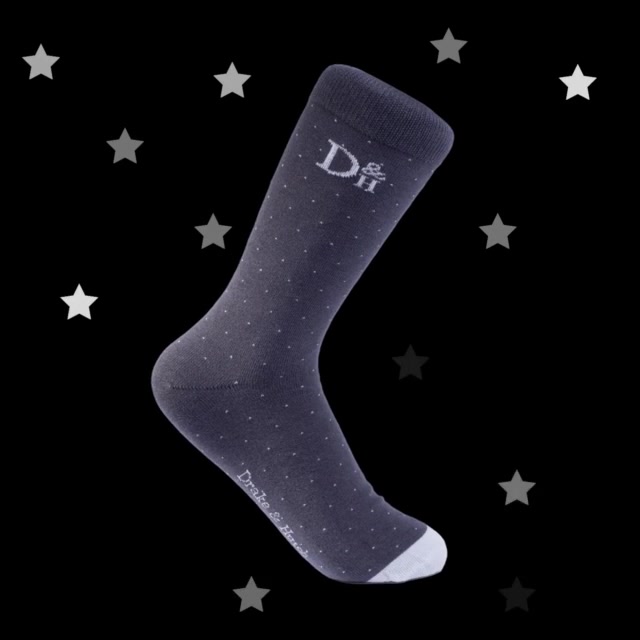 Black & Silver ''Starry Night'' Organic Cotton Socks
