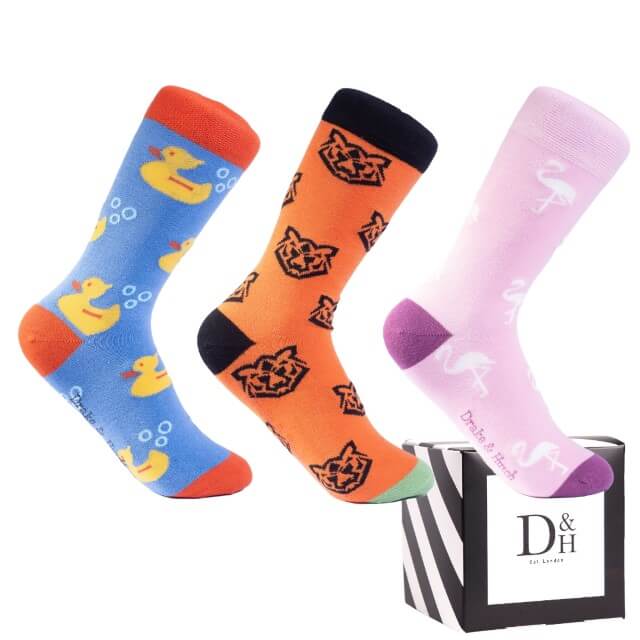 Animal Print Sock Gift Pack Selection - 3 Pack of Socks