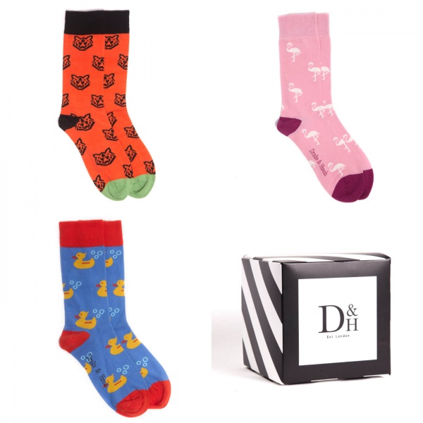 Animal Print Sock Selection -  3 Pack of Socks with Gift Box