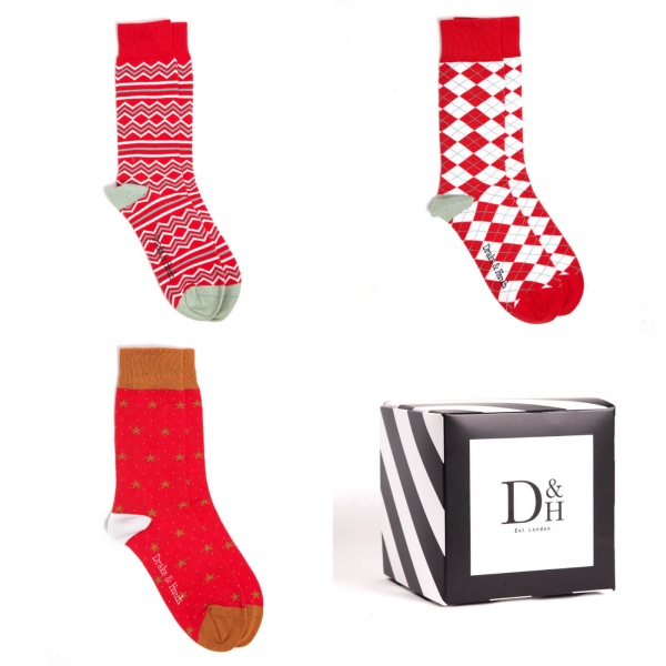 Christmas Sock Selection - 3 Pack of Socks with Gift Box