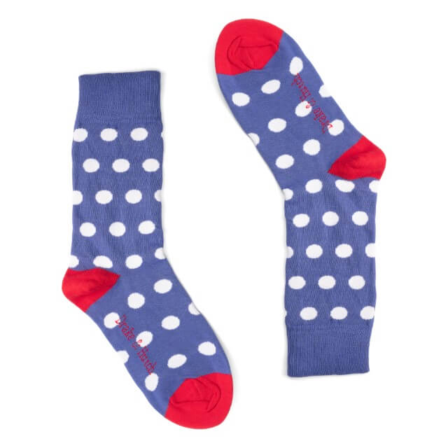 Blue & White Polka Dot Spot Organic Cotton Socks