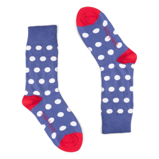 Blue & White Polka Dot Spot Organic Cotton Socks