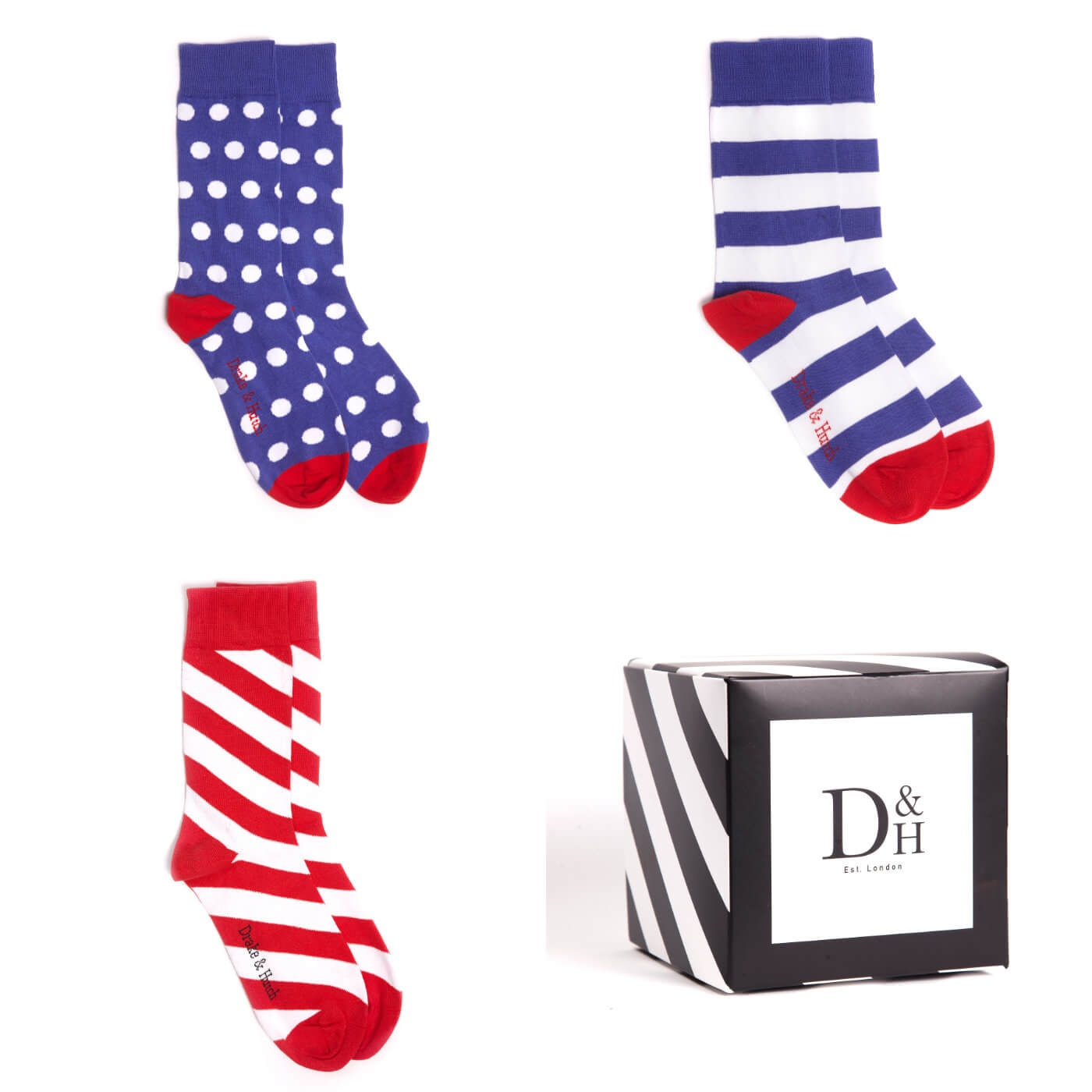 Classic Print Sock Selection - 3 Pack of Socks with Gift Box